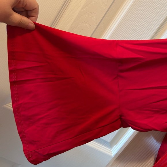 NY Collection Woman 2X Red Velvet Burnout Layered Tank Look w/V-Neck Top Blouse - Picture 4 of 9